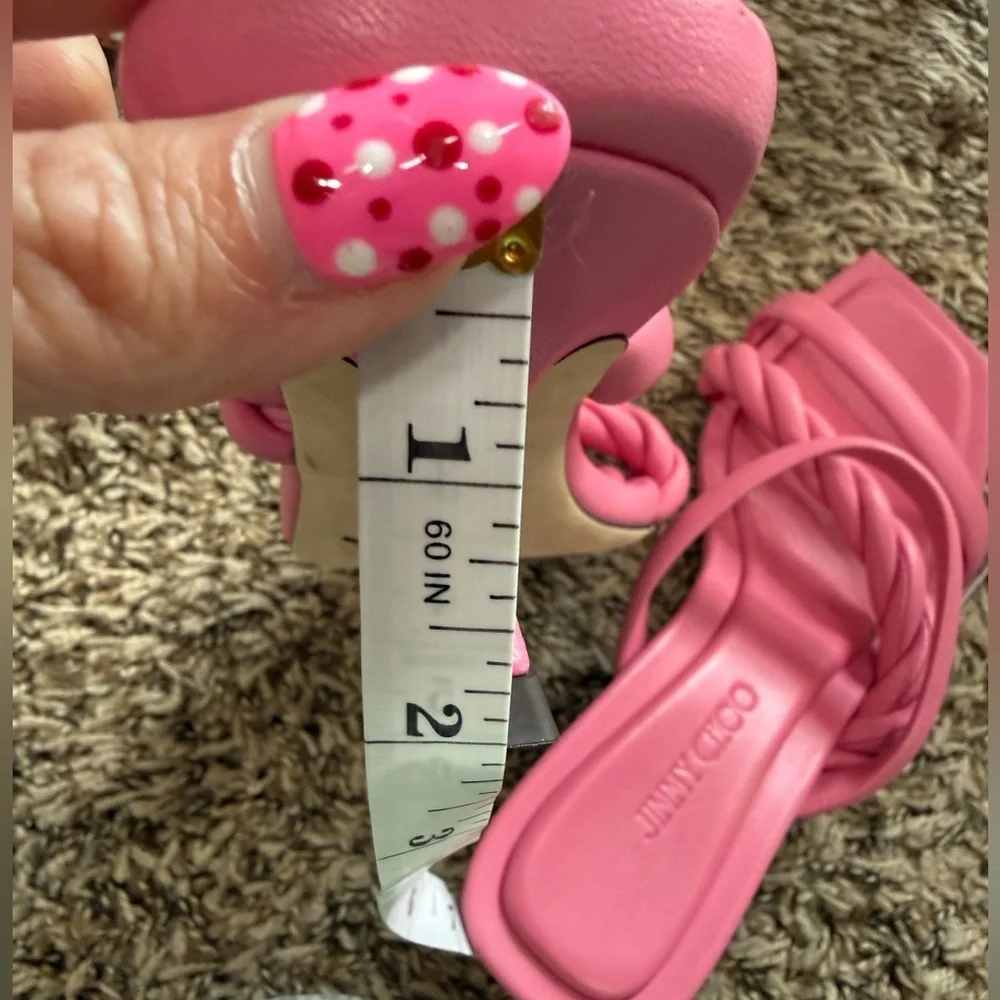 New ✨ Jimmy Choo Leather Braided Heels Slides - Picture 8 of 8